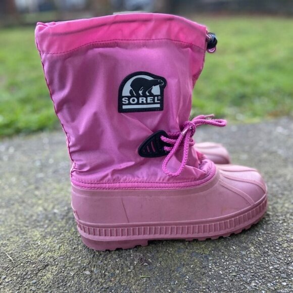 Sorel fleece insulated snow pink boots winter boots S Sz 6 - Picture 2 of 9